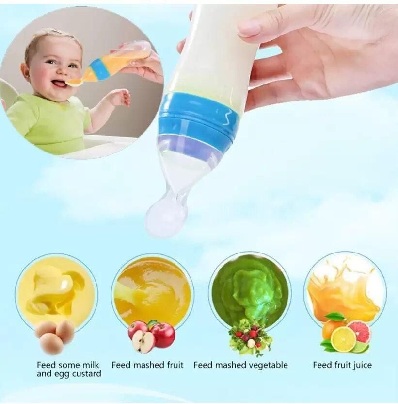 Silicone Feeding bottle with Spoon - PURE