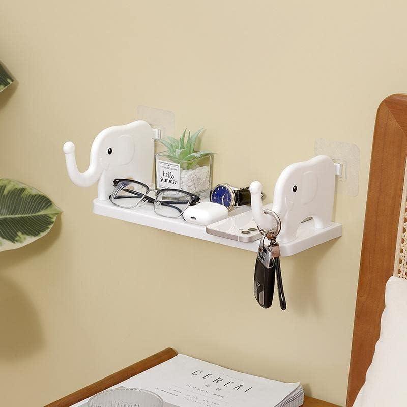 Elephant Shape Self Floating Wall Shelf (Pack of 2) - PURE