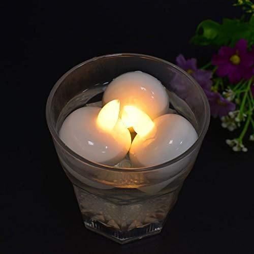 �Floating Tealight Water Sensor Battery Operated Waterproof LED Flame less Flickering Lights Candles (Pack of 10) - PURE