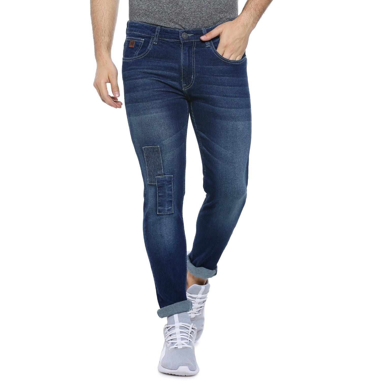 Campus Sutra Denim Rugged Slim Fit Jeans - PURE