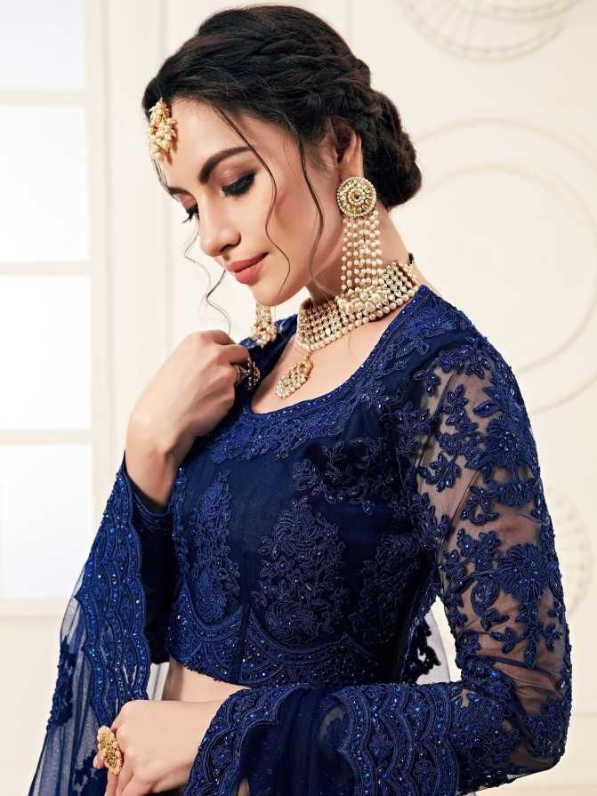 Glamorous Embroidered Silk Blend Lehenga - PURE