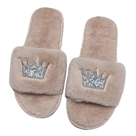 Women's Warm Winter Slippers Womens Fur Slippers - PURE