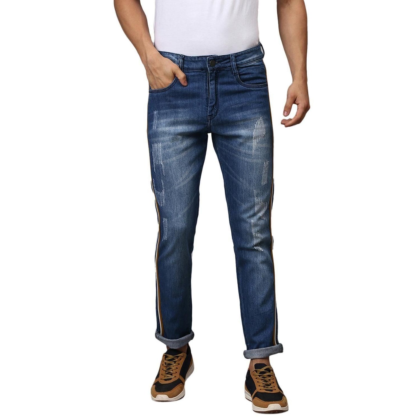 Campus Sutra Denim Rugged Slim Fit Jeans - PURE