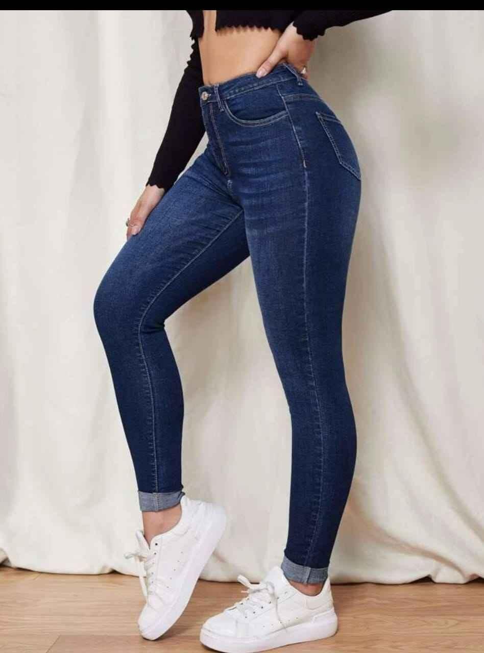 Basic Sensational High Rise Stretchable Causal Jeans For Women's - PURE