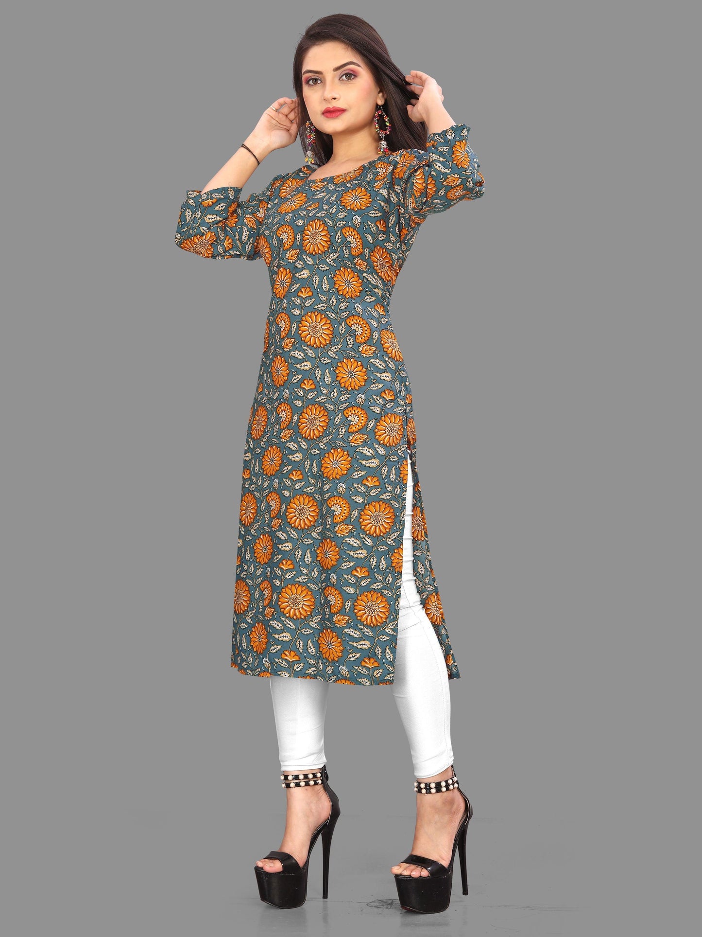 Women's Printed Crepe Kurtis - PURE