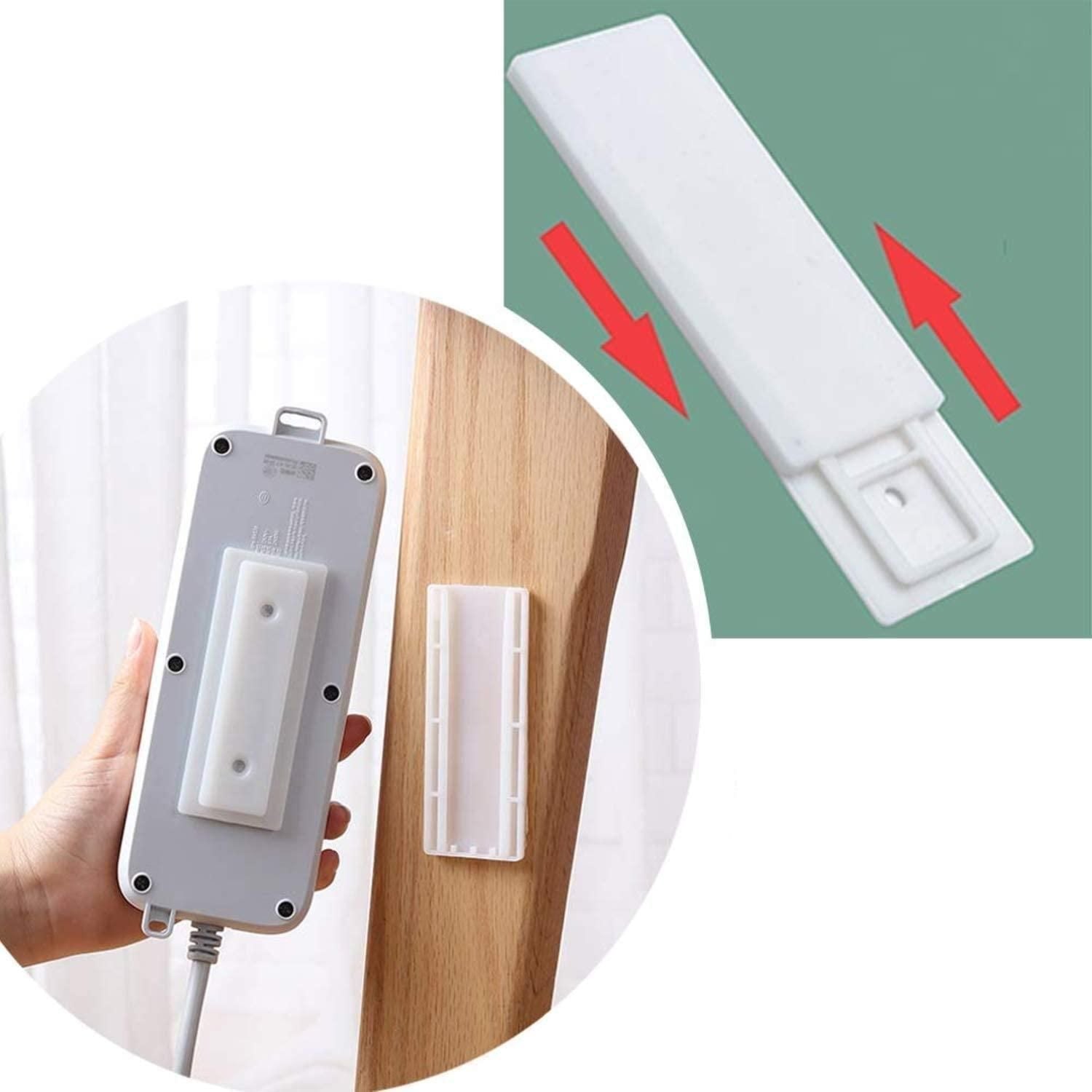 Self-Adhesive Plug Board Wall Patch Panel Wall Mount Cable Organiser - PURE