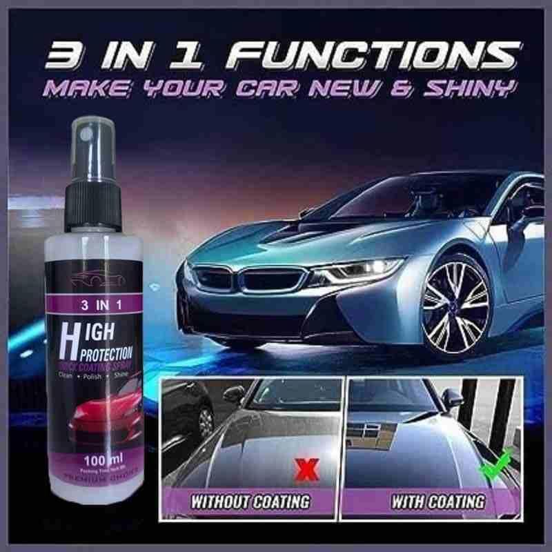 3 in 1 High Protection Quick Car Ceramic Coating Spray - Car Wax Polish Spray (Pack of 2) - PURE