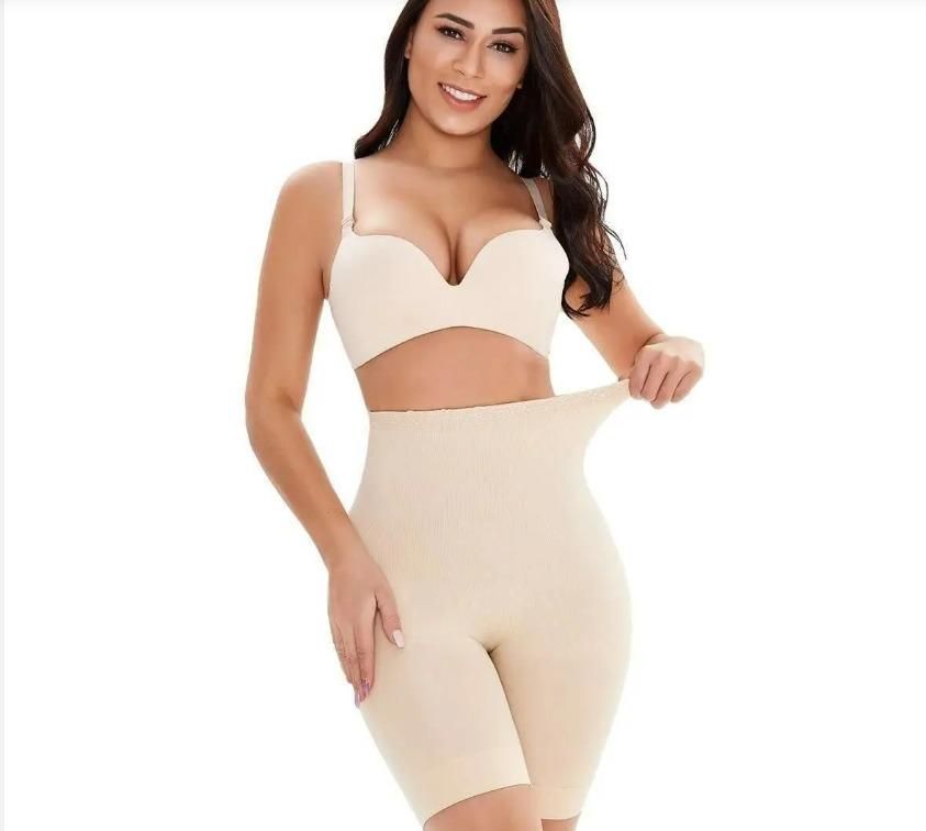 Tummy Tucker Women's High Waist with Anti Rolling Strips Shapewear for Women, Tummy Shaper Comfortable Seamless Shapewear Beige - PURE