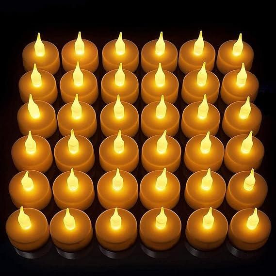 Battery Operated LED Candle Diya Decorative Lights Pack of 12 - PURE