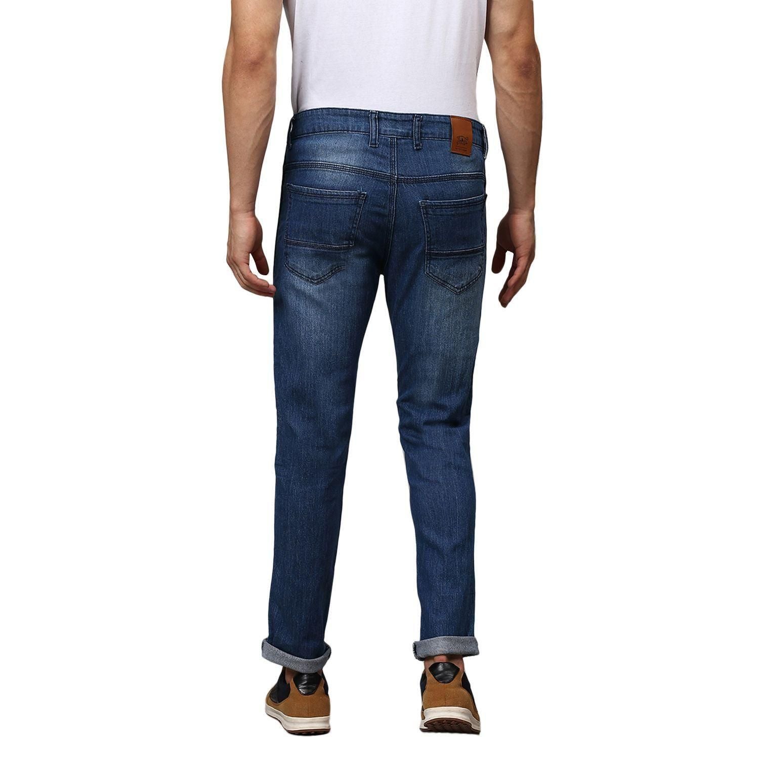 Campus Sutra Denim Rugged Slim Fit Jeans - PURE