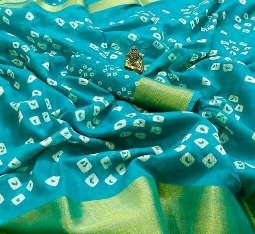 Delicate Bandhani Printed Cotton Saree - PURE