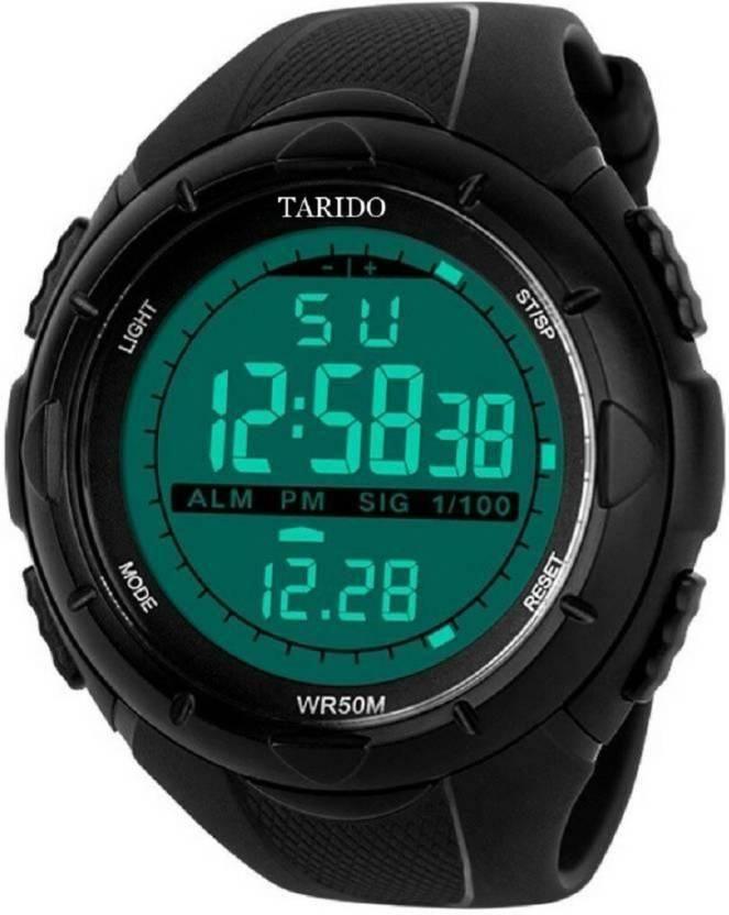 New Sport Digital Black Dial Multi Function Chrono Slim Look Watch - PURE