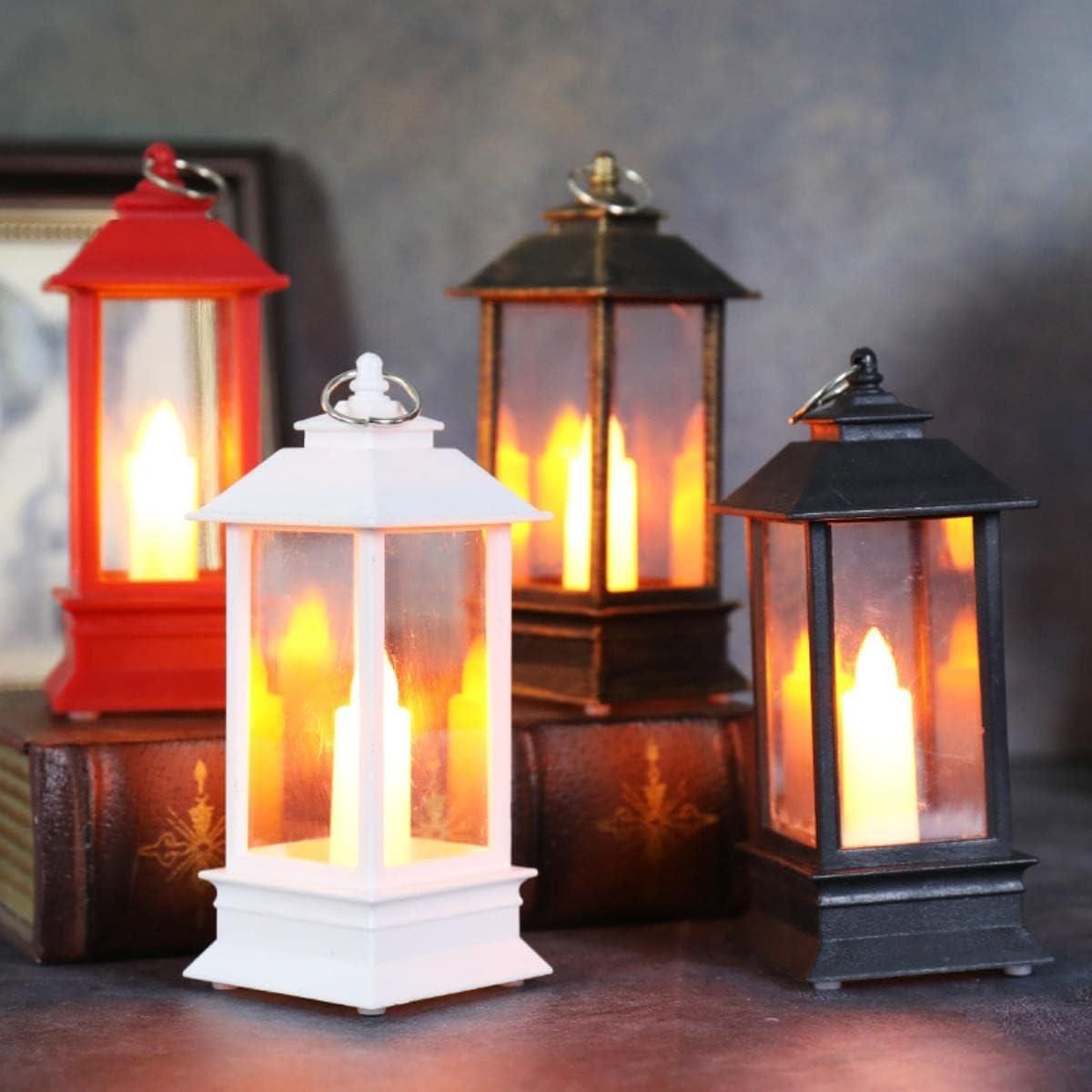 Decorative Lanterns Hanging Lantern with Flashing Led Pillar Candles Battery Operated(Pack Of 3) - PURE