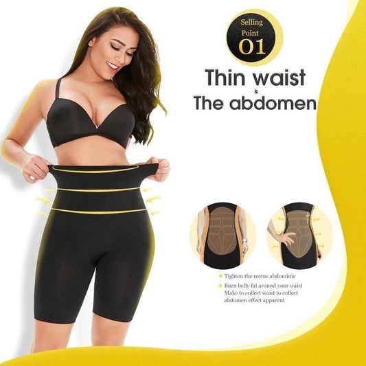 4-in-1 Shaper - Quick Slim Shape Wear Tummy, Back, Thighs, Hips - Black/Efffective Seamless Tummy Tucker (Assorted Colour) - PURE