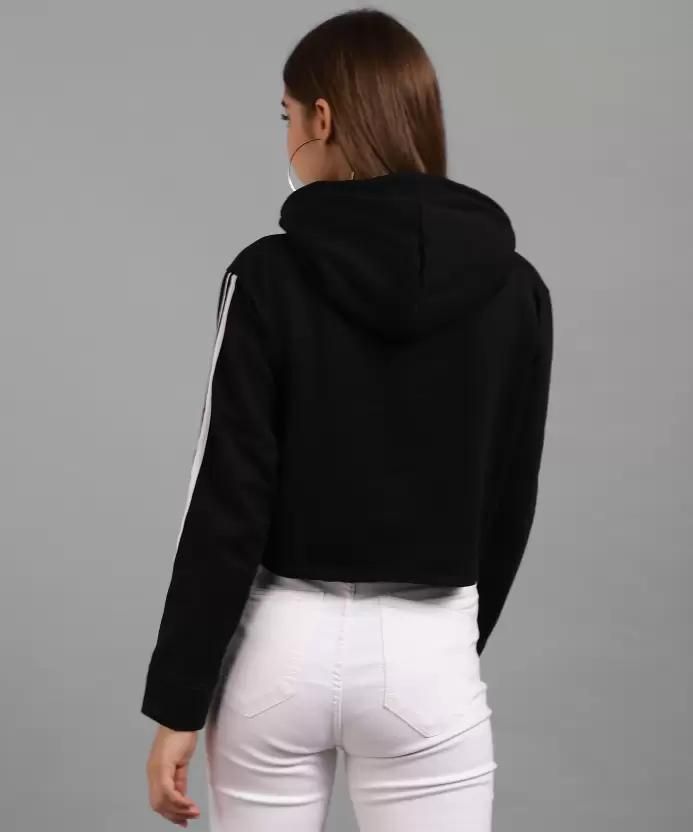 Women Solid Sweatshirt Hoodie - PURE