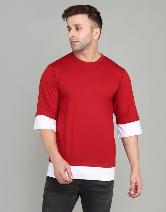 Denzolee Oversized Solid Round Neck T-Shirt For Men's - PURE