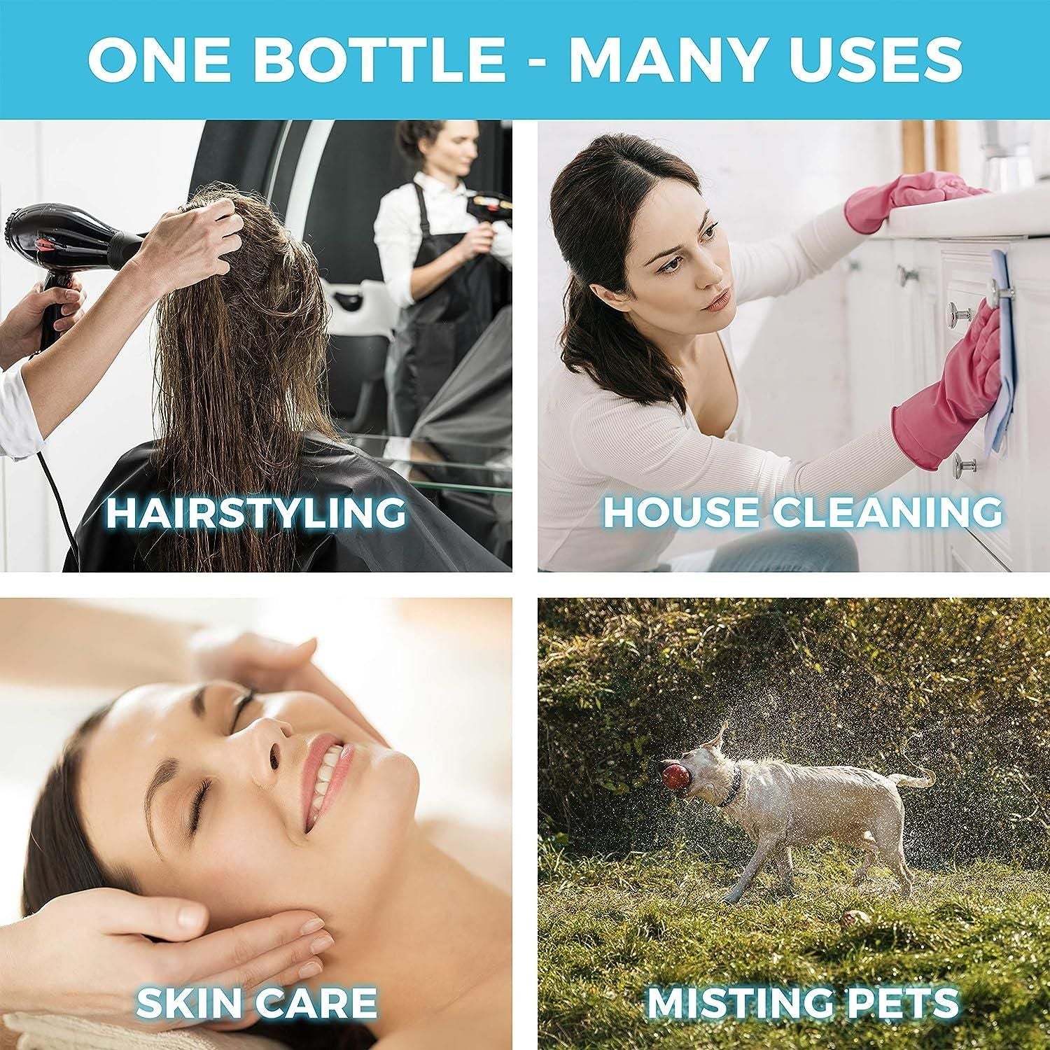 Continuous Spray Bottle - Water Mister For Hairstyling, Plants, Cleaning, Cooking, Misting & Skin Care - PURE