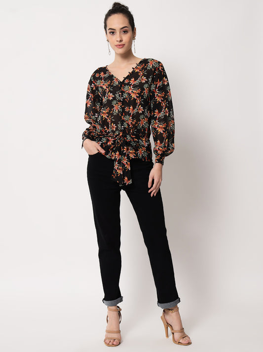 Trend Arrest Women's Floral Printed Top - PURE