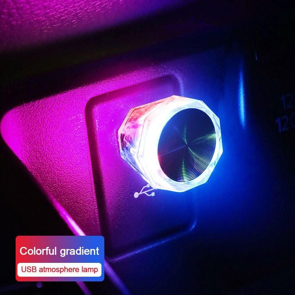 Diamond Shape Car Mini USB LED Environmental Lights (Multicolor) (Pack of 2) - PURE