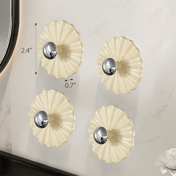 Petal Shaped Adhesive Wall Hooks (5Pcs) - PURE