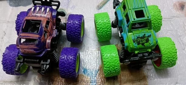 360 Degree Mini Monster Trucks Friction Powered Cars for Kids (Pack Of 2) - PURE