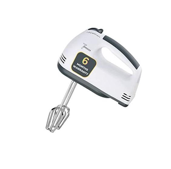 Hand Mixer and Hand Blender Variable 7, 260 Watt Stainless Steel (White) - PURE