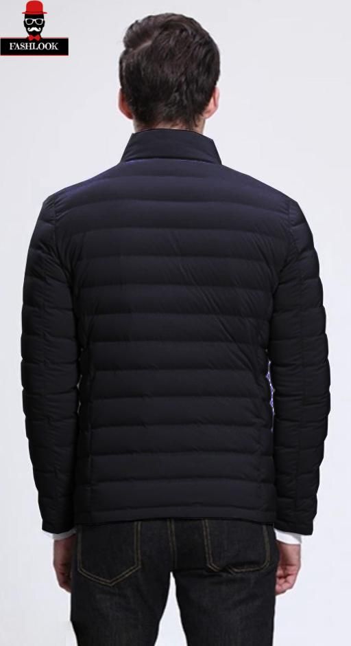 Men's Solid Polyester Puffer Jacket - PURE