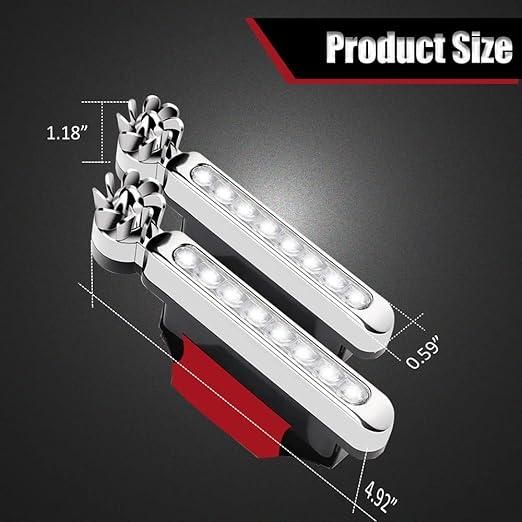 2 Pieces Car Wind Powered Light ABS Daytime Running Light for Cars Auto White - PURE