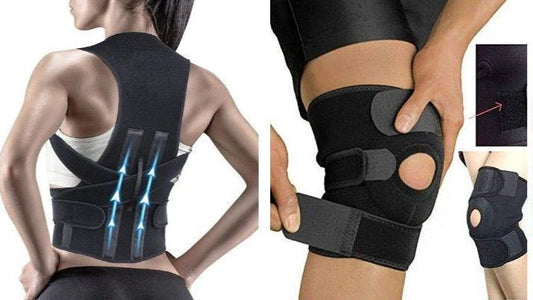 Combo Of Adjustable Knee Cap Support Brace for Knee & Posture Corrector Therapy Shoulder Belt - PURE