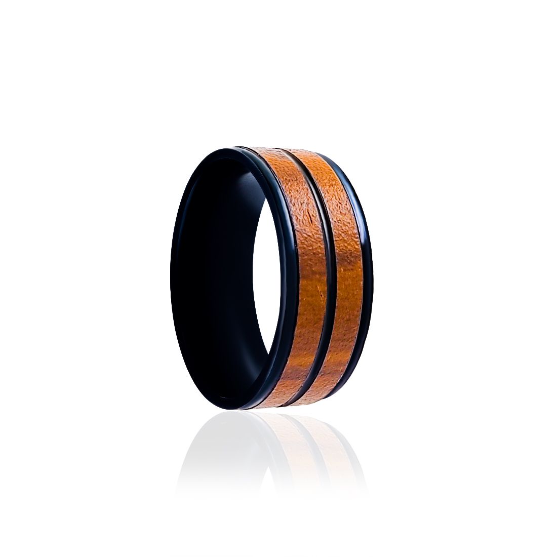 Saizen Stylish Brown Black Band Finger Ring for Men boys - PURE