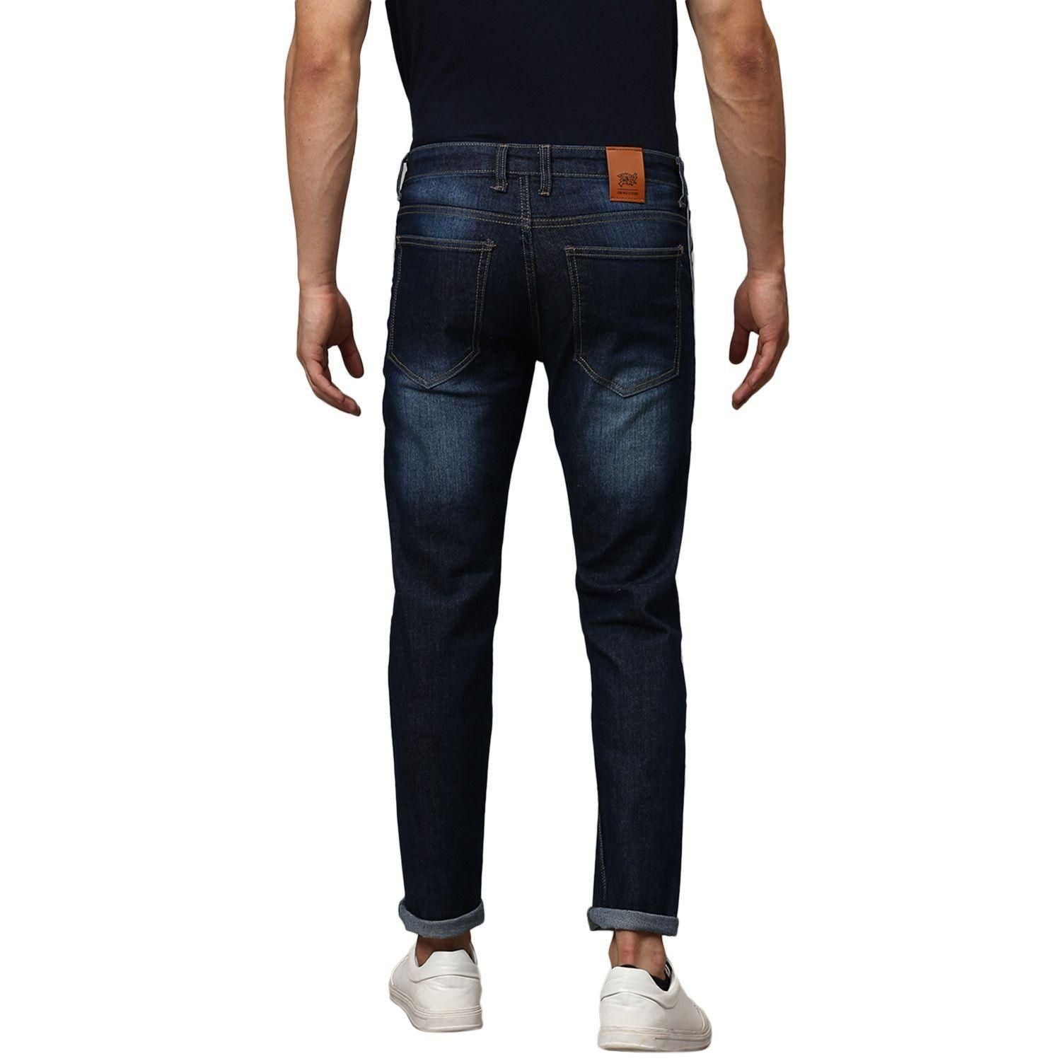 Campus Sutra Denim Washed with Side Tape Slim Fit Jeans - PURE