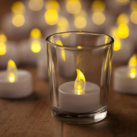 Battery Operated LED Candle Diya Decorative Lights Pack of 12 - PURE