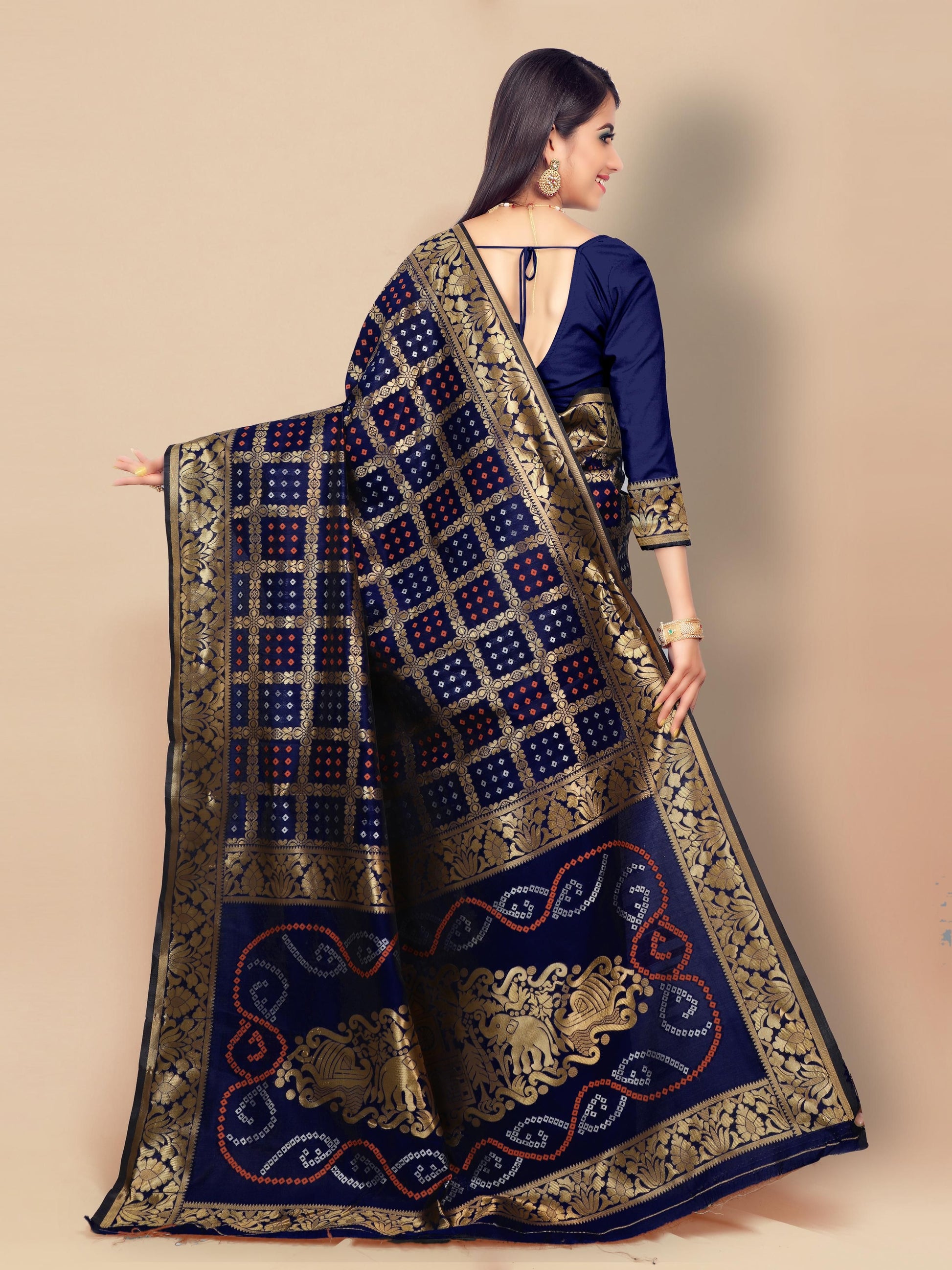 Women's Zari Work Silk Sarees - PURE