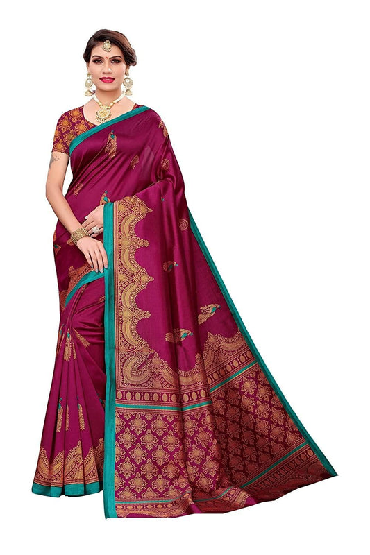 Delicate Printed Art Silk Sarees - PURE