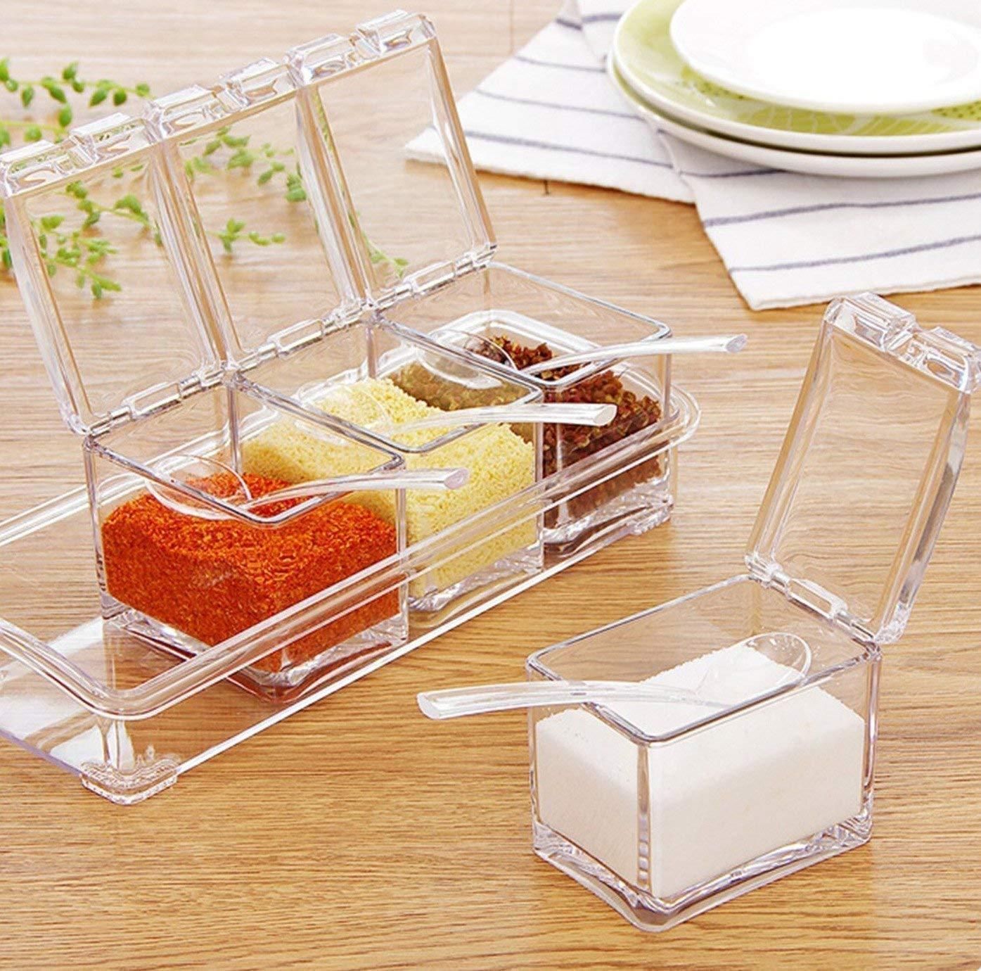 4 Piece Spice, Masala Storage Organizer Rack Holder - PURE