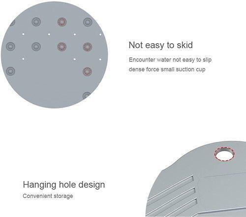 Bathroom Mat- Silicone Non Slip Round Bathroom Mat - PURE