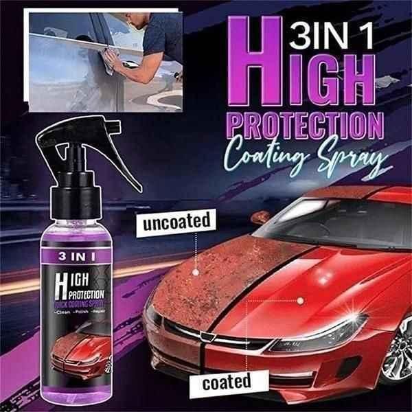 3 in 1 High Protection Quick Car Ceramic Coating Spray - Car Wax Polish Spray (Pack of 2) - PURE