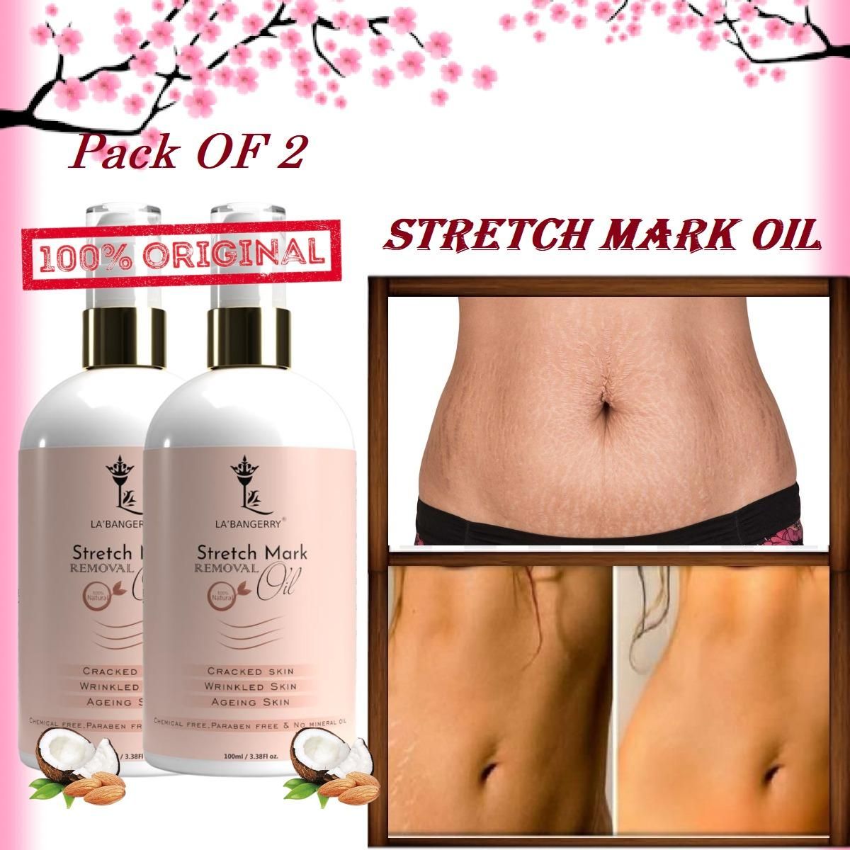 LA'BANGERRY Stretch Marks Removal Oil Pack of 2 - PURE