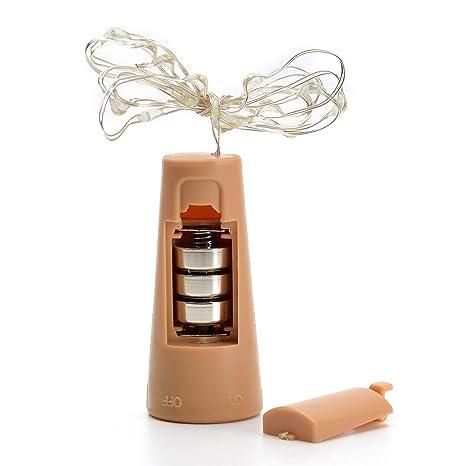 20 Led Wine Bottle Cork Copper Wire String Lights 2M Battery Operated (Warm White Pack Of 12) - PURE