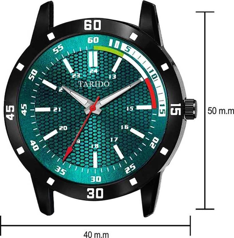 Analog Watch - For Men GREEN DIAL BLACK STRAP - PURE