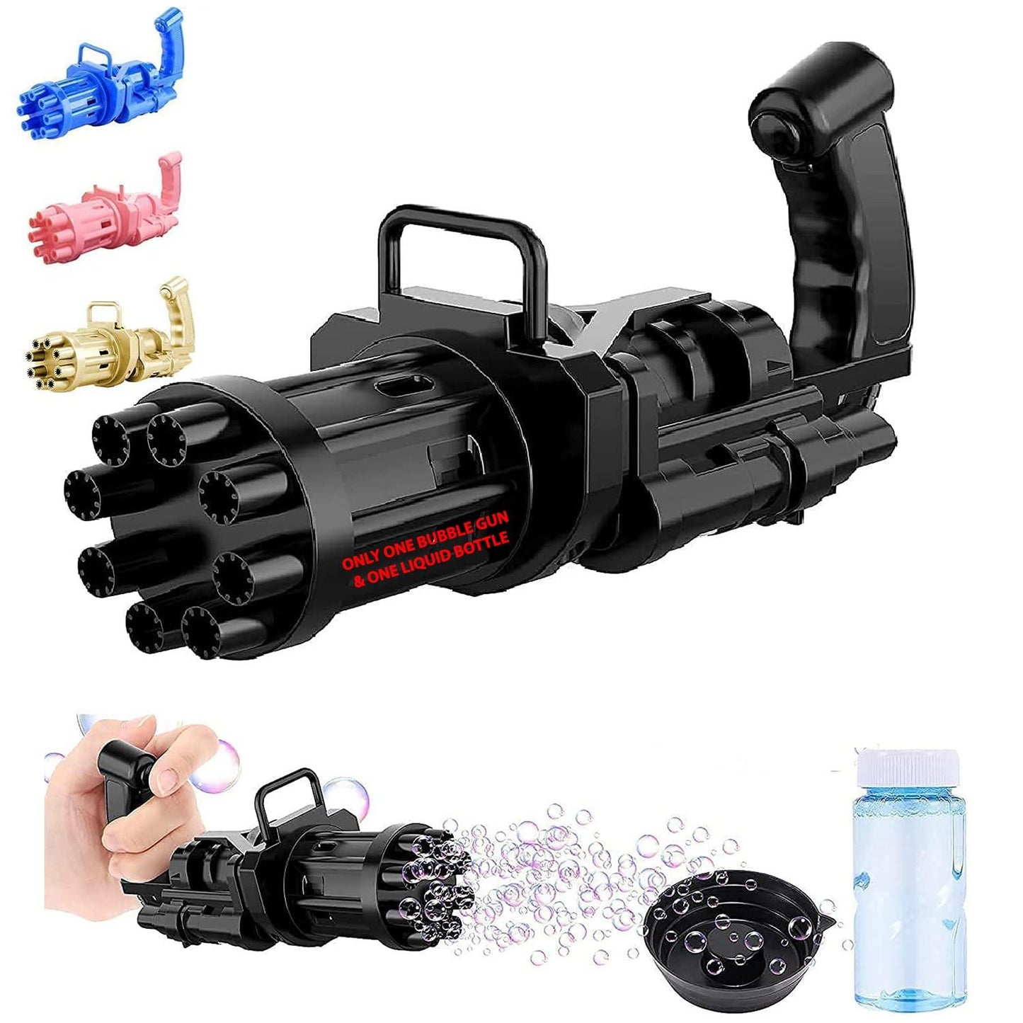 Rocket Launcher Electric Bubble Machine Gun for Toddlers Toys - PURE