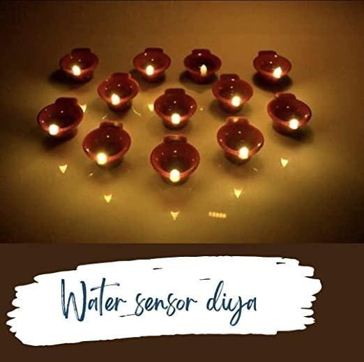 LED Light Water Sensor Diyas Plastic with, Ambient Lights, (Pack of 6/12/18/24) - PURE