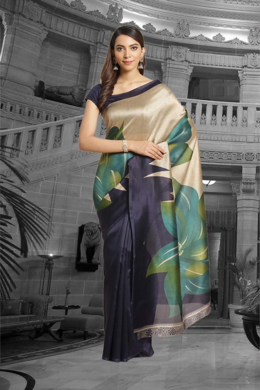 Unique Printed Art Silk Sarees - PURE