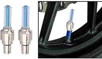 Bike/Bicycle Tyre Led Light Rim Valve Cap Flashing With Motion Sensor (Blue) - PURE