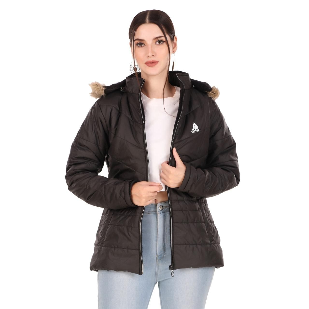 Women's Solid Fluffy/ Puff Jackets - PURE