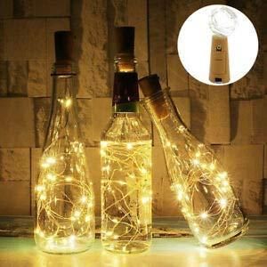 20 Led Wine Bottle Cork Copper Wire String Lights 2M Battery Operated (Warm White Pack Of 12) - PURE