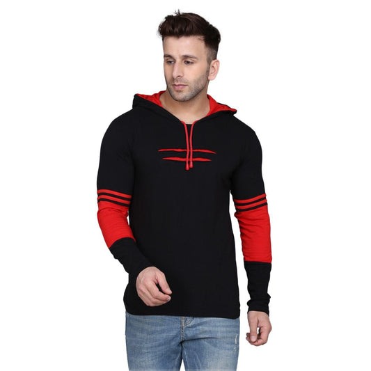 Denzolee Colorblocked Men's Hooded T-Shirt - PURE