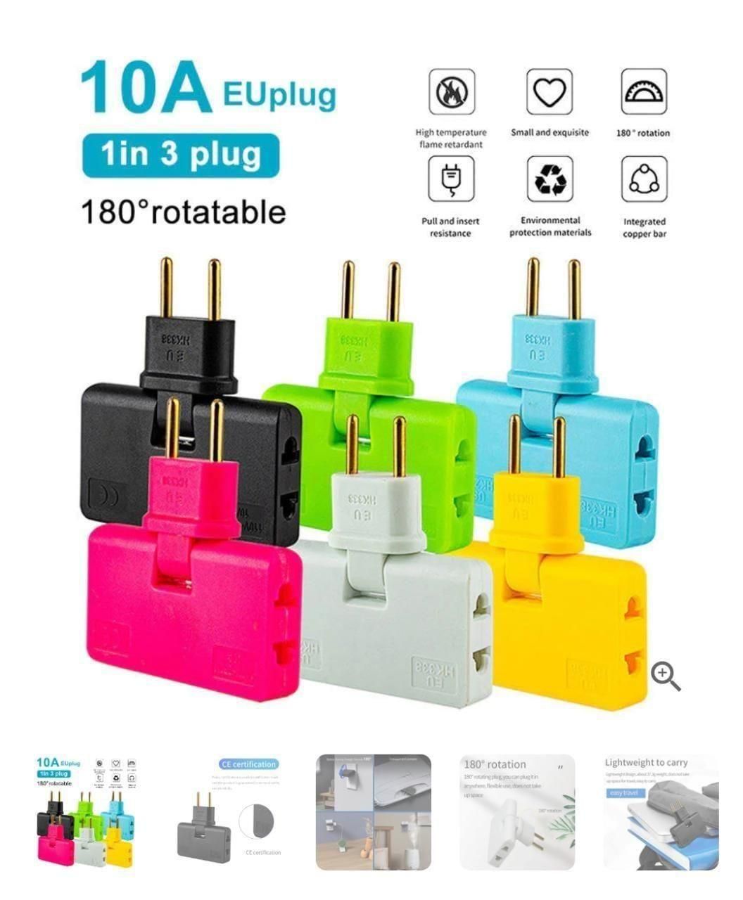 Rotatable Extension Plug 180 Degre (Pack of 2) - PURE