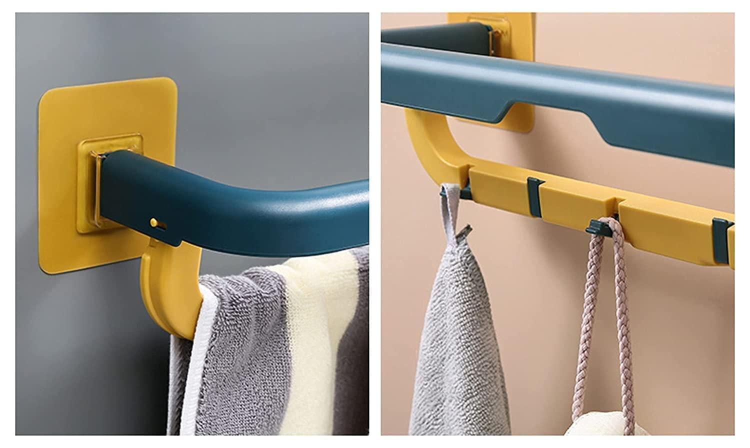 Double Layer Plastic Towel Rack with Hooks - PURE