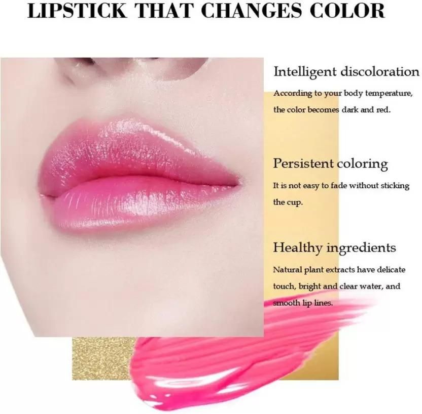 MYEONG Gold Glitter Color Change Gel Lipstick (Pink, 3.6 g) - PURE